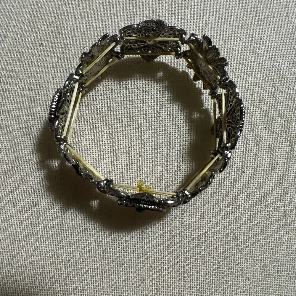 Purple Rhinestone Elastic Bracelet - Picture 2 of 4